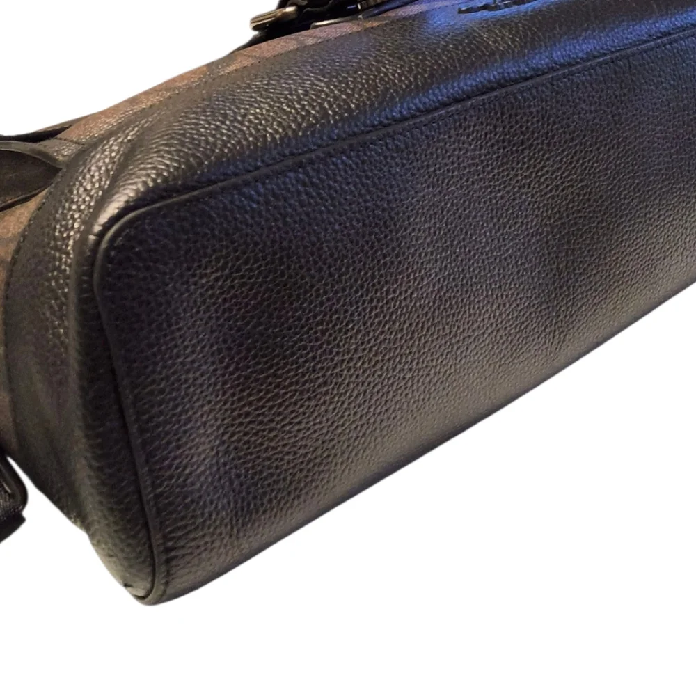 Coach Hudson Messenger Bag in Signature Canvas Black Brown - Academia Work Bag